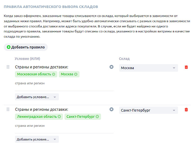 Правила складов